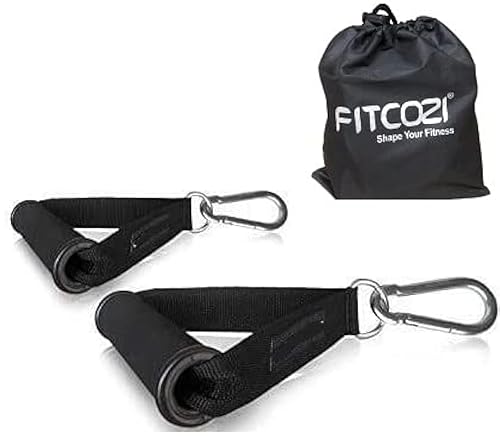 Image of Fitcozi Cable Attachments for Gym - Gym Equipment Accessories - Cable Machine Attachments - Crossfit Equipment for Home Gym Handles - Cable Pulley Equipment Gym (Handles)