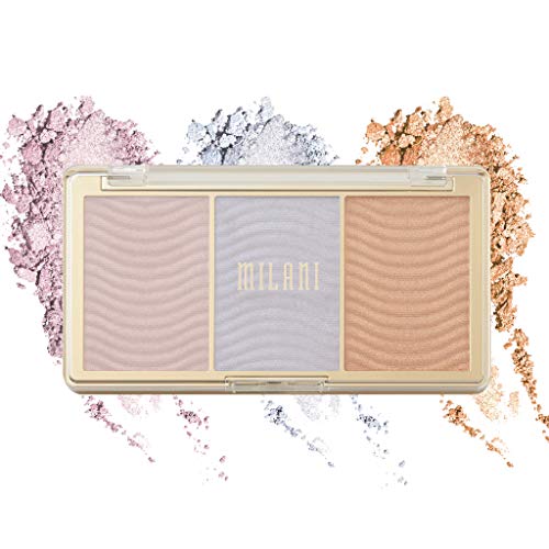 Milani Stellar Lights Highlighter Palette - Holographic Beams (0.42 Ounce) 3 Vegan, Cruelty-Free Face Powders that Contour & Highlight for a Glowing Look