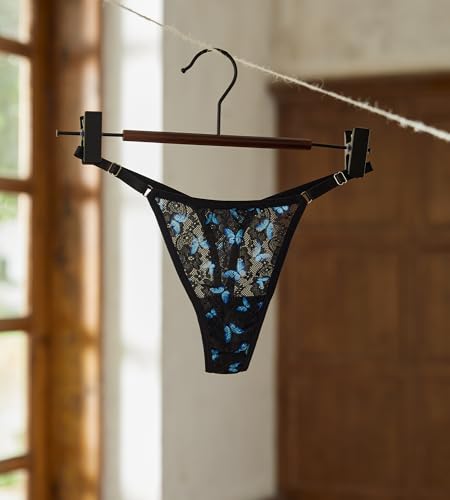 Image of SHARICCA Lace G-String Thongs for Women Adjustable Sexy Low Rise Underwear Breathable T-back Thongs Panties 3 Pack