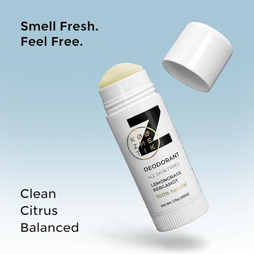Image of 100% Natural Deodorant for Everyday | Aluminum Free | Chemical Free | Long-Lasting Odor Protection | Lemongrass & Bergamot for Daily Freshness | Cruelty-Free | Z KOOZMETIK 1.7oz