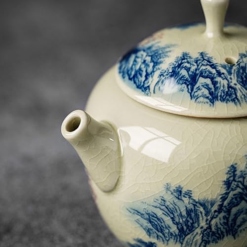 Tetera pequeña de cerámica con filtro para té suelto miniatura 5