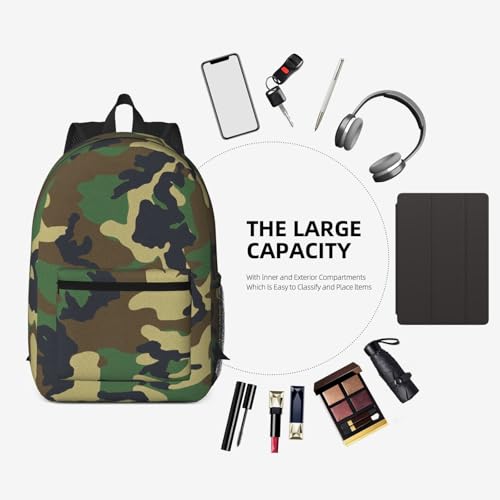 Sac à dos de voyage imprimé camouflage avec compartiments de rangement de 43,2 cm - 7