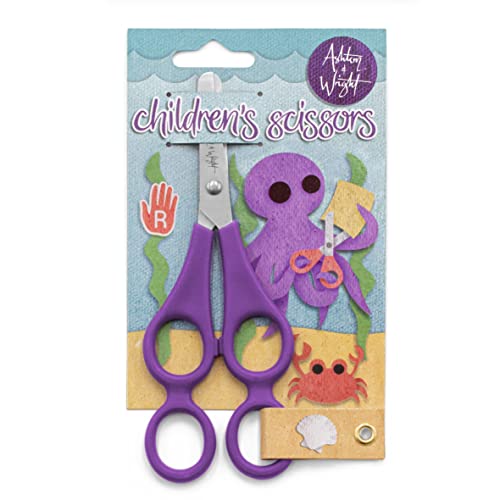 Ashton and Wright - Tijeras de entrenamiento de doble agujero para niños - Morado - Diestro Cover