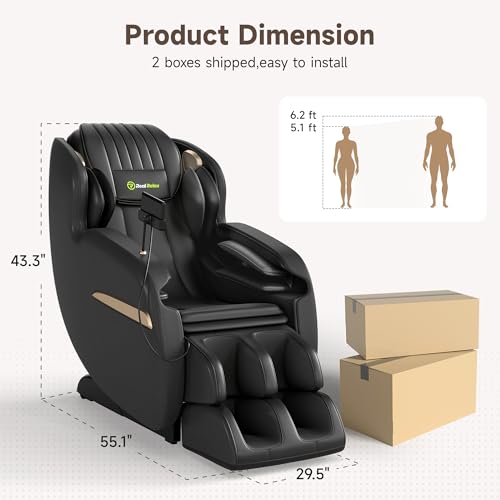 Real Relax 2026 Massage Chair Full Body,Zero Gravity Upgraded SL-Track Massage Recliner with 8 Auto...