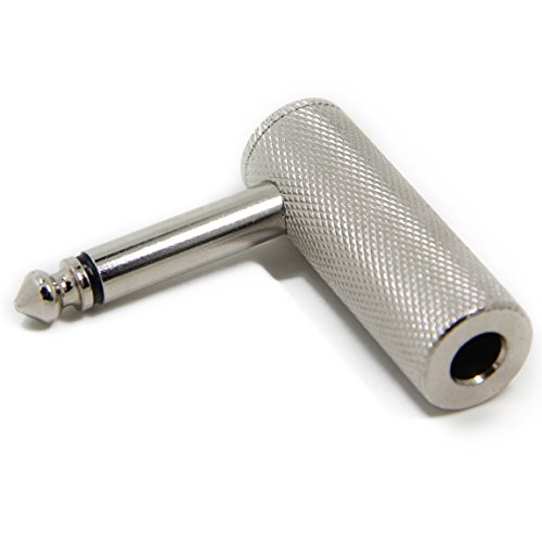 Ancable 2-Pack Premium 1/4 Inch Right Angle Guitar Cable Adapter, 6.35Mm 1/4" Ts Mono Male To Female Heavy Duty Metal Connector For Bottom Plug Guitar/V-Shape Guitar/Front Facing Jack Guitar #TOP1