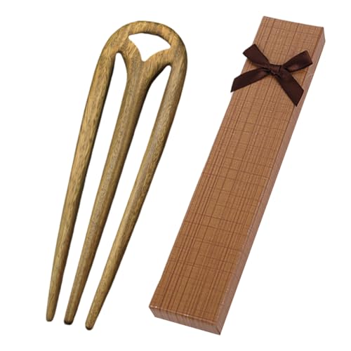 1 Tenedor De Madera Para El Cabello Y 1 Caja De Regalo, Herramientas Para Peinar El Cabello, Accesorios Simples Para El Cabello, Accesorios Retro Para El Cabello
