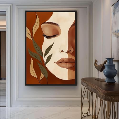Portrait de femme en terre cuite TONGYINLI tableau bohème 60x80cm