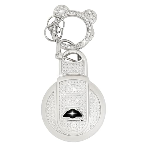 ZVRSUA Coque de Clé de Voiture pour BMW Mini Cooper,Joli Porte Clé Voiture Diamants，Accessoire Voiture Compatible avec BMW Mini Cooper S D SD One F54 F55...