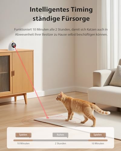 Katzenspielzeug, Interaktives Katzenspielzeug Elektrisch mit Magnetische 360°-Basis, Echt Zufällige Trajektorie, 3 Geschwindigkeitsstufen, Wiederaufladbare Katzen Spielzeug für Katzen/Kätzchen/Hunde