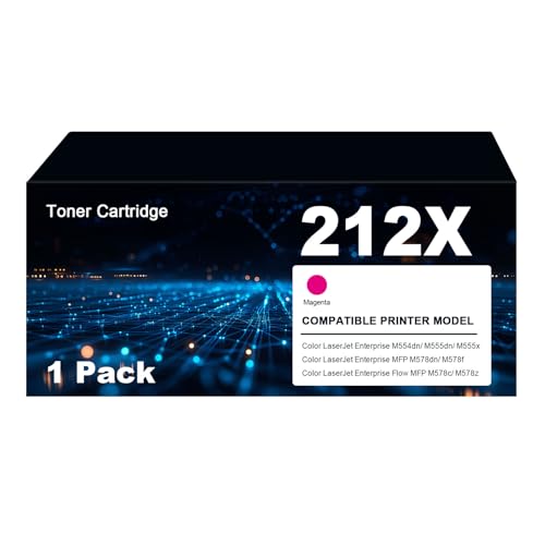 Image of 212X Toner Cartridge Replacement for HP 212X 212A W2121X for M578c M578z M554dn M555dn M555x M578dn M578f Printer (1 Magenta) - With Chip