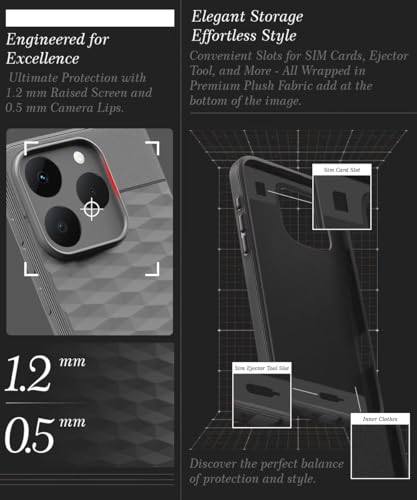 Image of WOW IMAGINE Back Cover for Realme 15T 5G | Realme Narzo 90 5G with Hexa Cube Design | Ultra Soft Rubberised Case | Inner Velvet Fabric | Matte Silicone Flexible Mobile Case | Camera Protection - Grey