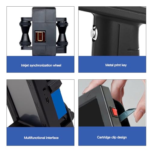 Sonew Tragbarer Handhelddrucker, Beschriftungsmaschinendrucker HD -Touchscreen, Vielseitiger Druck für Etiketten, QR -Codes usw. Geeignet für Verschiedene Materialverpackungen mit