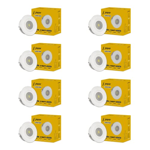 Jaquar Polycarbonate Jasper Prime 2W LED Light Spotlight | SPOT Light for Home Ceiling | Green SPOT Light (Pack of 8)