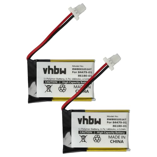2x batteria sostituisce Plantronics 84479-01 86180-01 per auricolari cuffie wireless 140mAh 3.7V Li-Poly