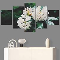 SIGNWIN 5 Panel Canvas Wall Art White Fields for Home Decorations Ready to Hang - 60