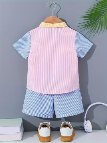 Image of Stylish Boys Co ords Dress Set | Printed Shirts and Shorts for Kids Clothes