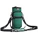 Nuovoware Sac à Bouteille en Néoprène, Porte-Bouteille avec Bandoulière et Sangle à Main Ajustable, Sac Fourre-Tout avec 2 Poche, Accessoire Parfait pour Voyage Randonnée Camping - Vert Armé
