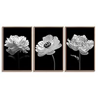 3 Piece Framed Canvas Wall Art White Flower Canvas Prints Home Artwork Decoration for Living Room,Bedroom - 16