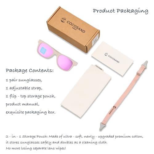 image for COCOSAND Flexible Polarized Baby Sunglasses with Strap UV Protection f