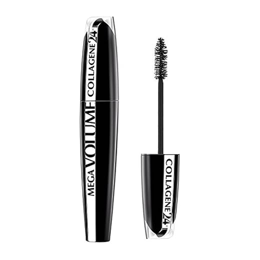 L'Oreal Paris Make Up Artist Máscara de Pestañas Mega Duración y Mega Volumen Colágeno 24H, Color Negro, 9 ml