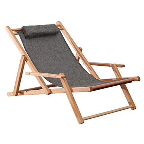 Tumbona de Madera para Exteriores, Plegable, para jardín, Camping, Color Gris, con un Hermoso Paisaje.