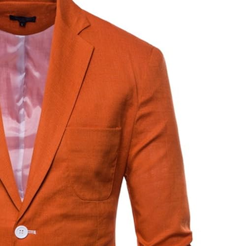 Mens Cotton-Linen Blazer Coat Two Button Lightweight Suit Jacket Casual Sport Business Daily Blazer Jacket4