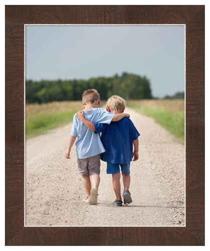 Amanti Art Picture Frame 16x20 Photo Frame, Wildwood Brown Narrow Wood Framing for your Wedding Photos, Family Pictures, Diploma, Certificate, Kids Art Gift for Mom or Poster Wall Decor