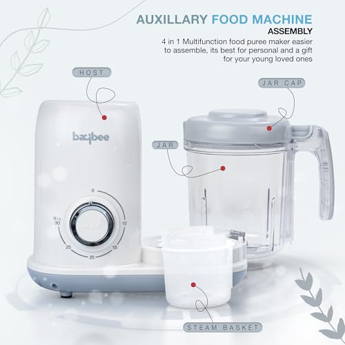 Image of Baybee Blendy 4-in-1 Electric Baby Food Processor | Baby Food Maker with Steamer, Reheat, Blender & Defrost | Portable Baby Food Steamer & Puree Maker | Food Mixer & Warmer for Babies