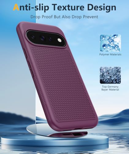 Image of FNTCASE for 11 /11 Pro Case: Soft TPU Non Slip Burgundy | With Screen Protector, Shockproof Drop Protection, Matte Textured Protective Cell Phone Cover, for Daily Use, Burgundy
