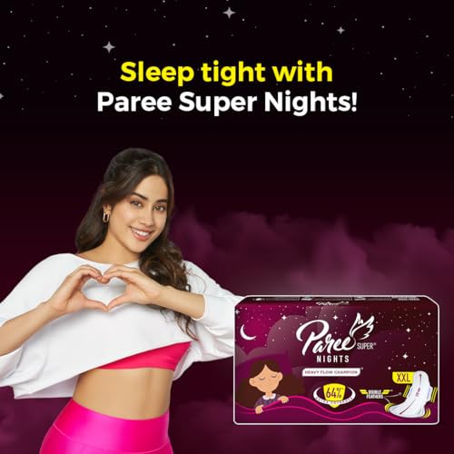 Paree Super Nights Sanitary Pads for Women (Trifold) |XXL-30 Pads|Double Feathers|Quick Absorption|Disposable Covers|Wide Coverage|Leakage... - Image 3