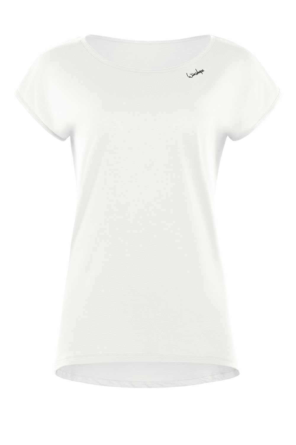 WINSHAPE Women's Women's Ultra Light Modal Short Sleeve Shirt with Rounded Hem Mct013, All-Fit Style T-Shirt, Womens, T-Shirt, MCT013, Vanilla-White, M