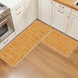 Gidowueba Vintage Orange Stripes Kitchen Mats Set of 2...