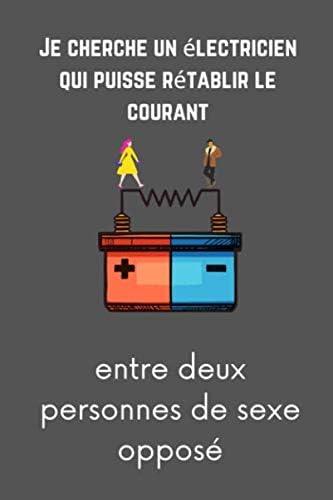 Je Cherche Un Electricien Qui Puisse Retablir Le Courant Entre Deux Personnes De Sexe Oppose Citation Drole D Amour Notebook French Edition Edition Cadeau Original Amazon Com Books