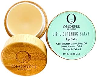 Omorfee 100% Organic Lip Lightening Balm, Lip balm for Dark Lips, Lip Balm with SPF, Natural Lip Protection, Lip Repair, Lip Moisturizer, Cocoa Butter, Carrot Seed Oil & Pineapple Extract -10g/ 0.35Oz