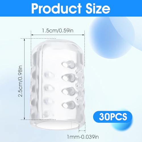 Image of 30 Pcs Silicone Toe Protectors Anti Friction Pinky Toe Protector Gel Toe Protector Toe Sleeves Breathable Toe Covers for Men Women Toe Caps Toe Guards for Feet Blisters Ingrown Calluses