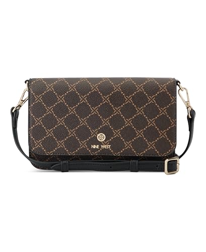 Nine West Lockup 9s Phone Wallet Crossbody, ETTA, Monedero, AVA, Bolso, diseñador para Mujer, Marrón/Negro, Talla única Nine West Lockup 9s Phone Wallet Crossbody, ETTA, Monedero, AVA, Bolso, diseñador para Mujer, Marrón/Negro, Talla única