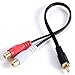 OCR RCA Splitter Cable 1 Male to 2 Female Y Adapter, 10-Inch/25CM Gold Plated OFC Dual Shielding Audio Cable for Subwoofer/Speakers/Home Theater - 2 Pack with Flexible PVC Jacket