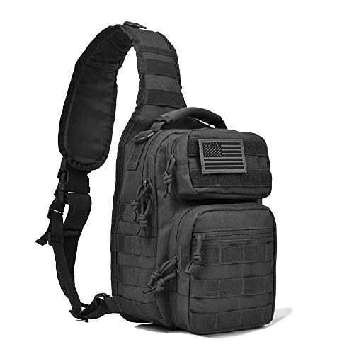 GZLMMY Men's Tactical Sling Bag Backpack Shoulder Chest Pack Cross Body Bag Casual Multipurpose Anti Theft Daypack for Travel, Hiking,Camping,Trekking,Outdoor Sport (Black)