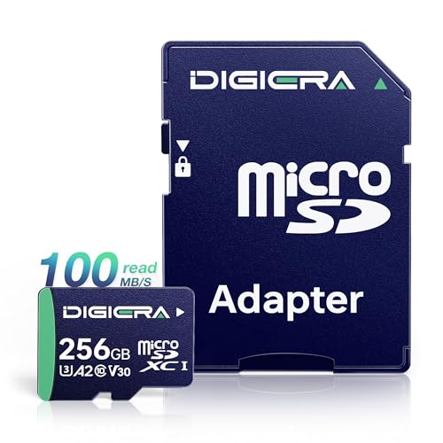  256 GB Scheda di Memoria microSDXC UHS-I CT100 con Adattatore - Fino a 100 MB/s, C10, U3, V30, Full HD, A2, per Smartphone, Tablet, Fotocamere, Console di Gioco e Droni (Confezione da 1)