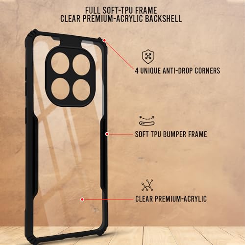 Image of Jkobi Back Cover Case for Xiaomi Poco X7 (Shockproof with Polycarbonate Clear Panel | Professional Black)