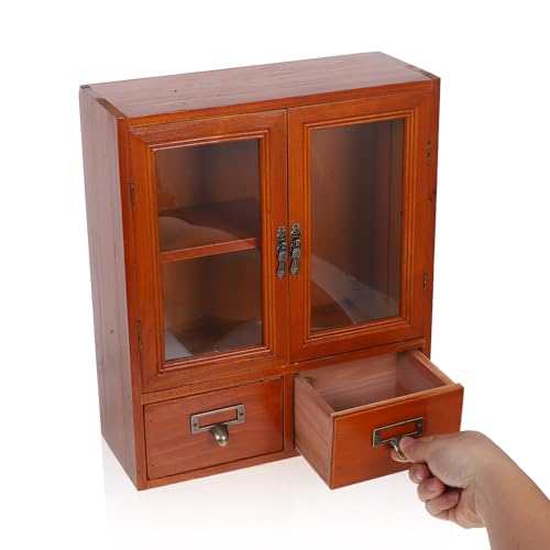 Armoire murale double porte bois Housoutil étagères intégrées