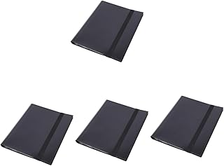 Toyvian 4 Peças De Cartões De Jogo Livro Cartão De Jogo Álbum Pasta Pasta Preta Titular De Cartão Infantil Coletor De Jogo Encadernação Cinto Fichário Cartões Coletar Livro Cartão