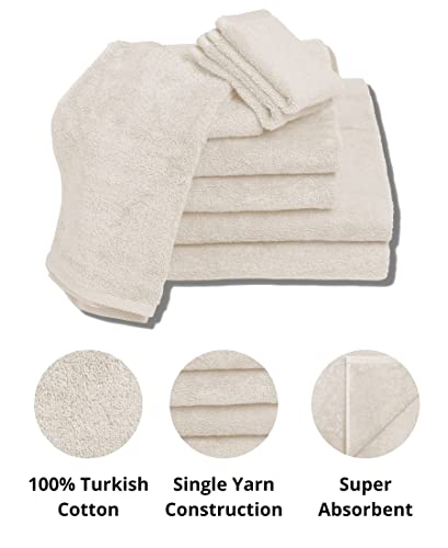 Luxury Extra Large 8-Piece Turkish Towel Set With 4 Bath Towels (30X60 And 24X48) - Ivory #TOP5