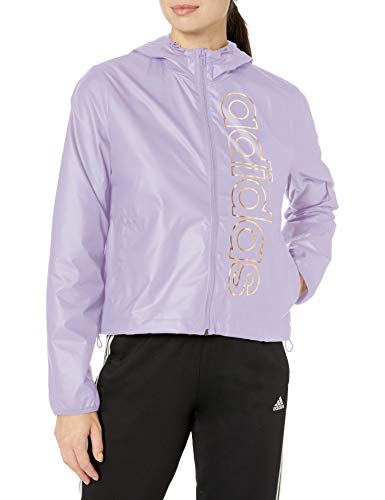 adidas Women's Essentials Branded Windbreaker Purple Tint/Copper Metallic Small