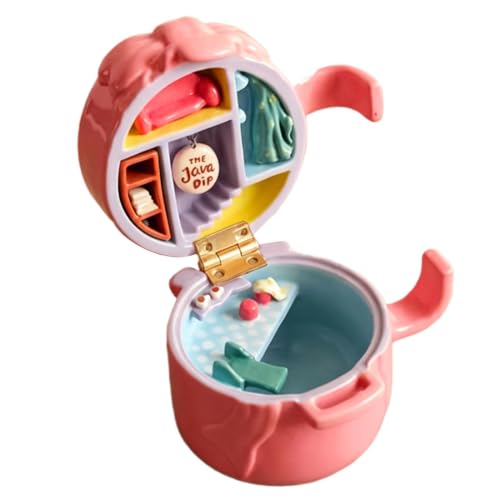 Mini maison de rangement enfant avec couvercle résine boîte décorative chambre fille garçon