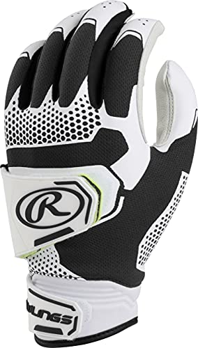 Rawlings | Workhorse Pro Fastpitch Softball Batting Gloves | Double Strap | Impax Pad | Adult X-Large | Black #TOP4