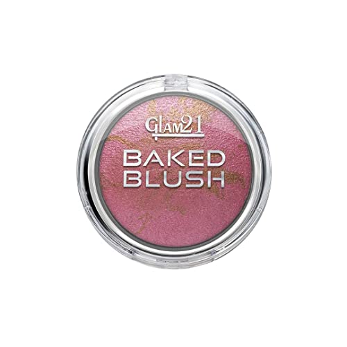 Image of Glam21 Baked Blusher | Highly Pigmented, Long Lasting | Illuminating Glow Finish | Smooth & Blendable Texture |Stays up to 8 hours | For All Skin Types | 6gm | Shade-02