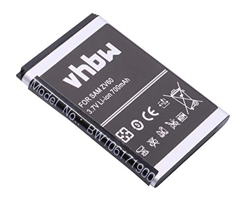 vhbw Li-ION Batterie 700mAh (3.7V) pour téléphone Smartphone Samsung Player Star 2, Player Star 2 S5620, Player Star S5600, Preston S5600, Rex 60