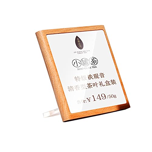 FicesAds 2 Pack Label Holder Wood Sign Holder Data Card Holder Ads Display Stand Price Tag Holder (millimeters, 90 * 54mm)