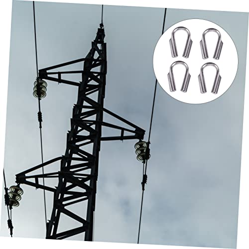 Uonlytech 12 Peças Mangas De Corda De Arame Acessórios De Anel Cabo De Metal Acessórios De Marinho C